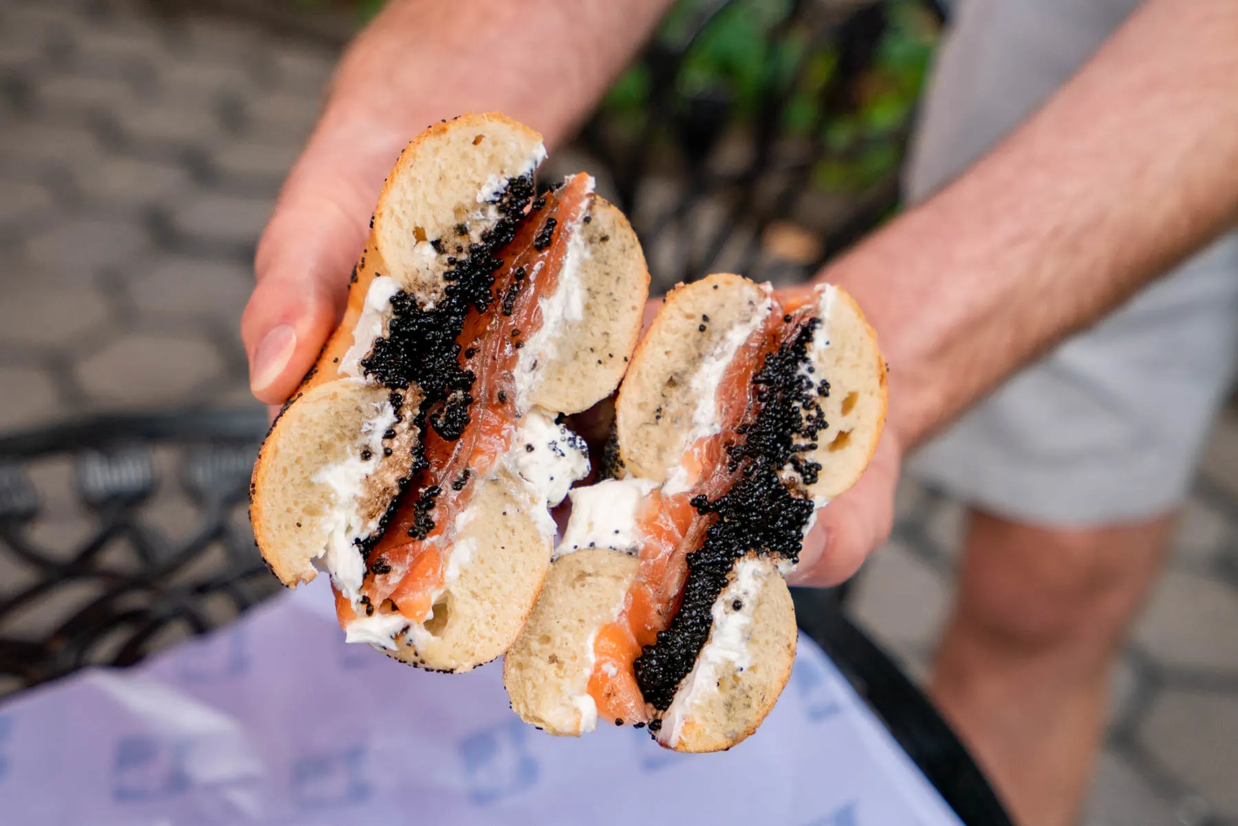 best bagel and lox in New York City
Russ & Daughters salmon bagel