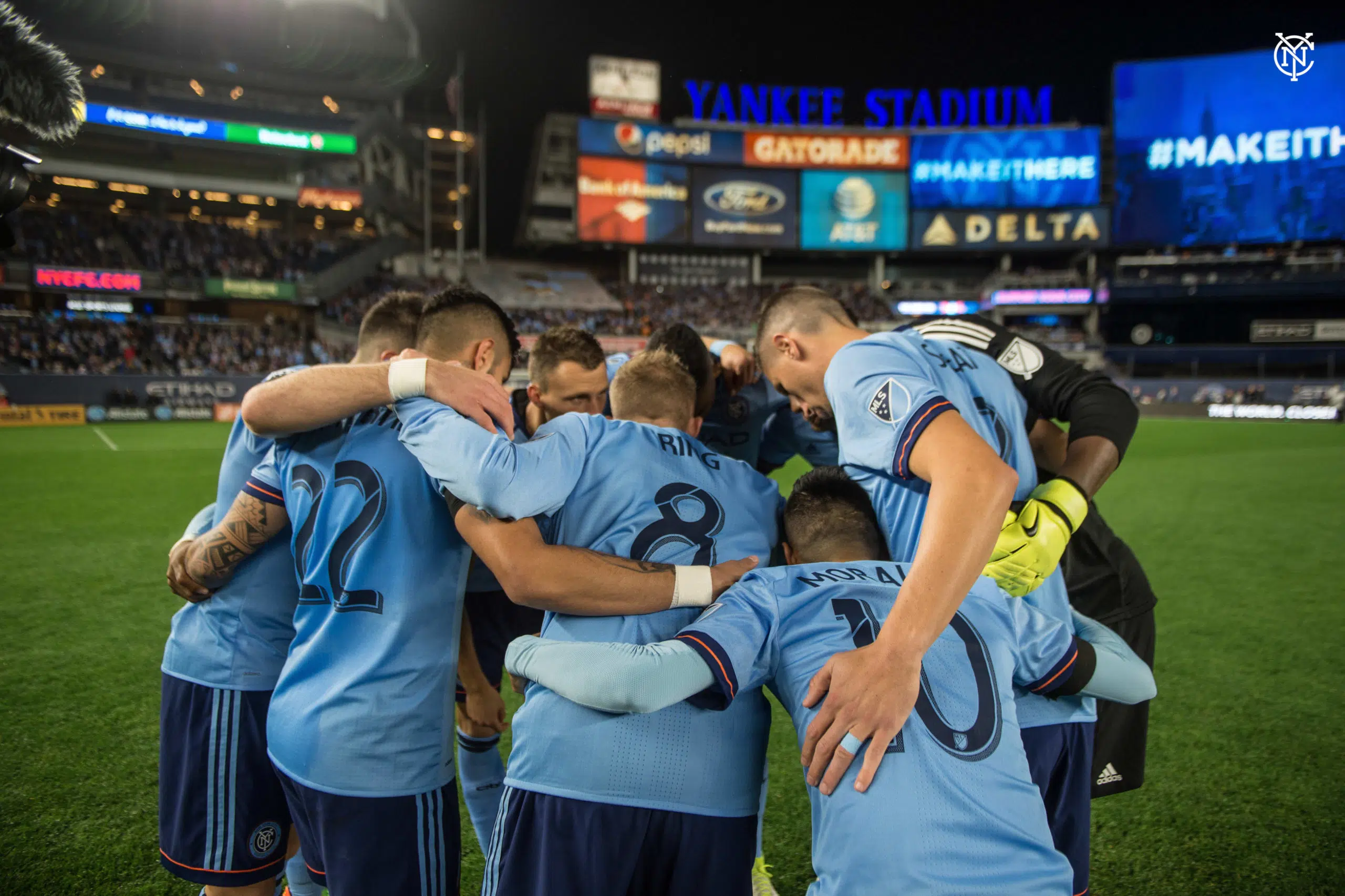 NYCFC home game huddle, best things to do in New York City in March