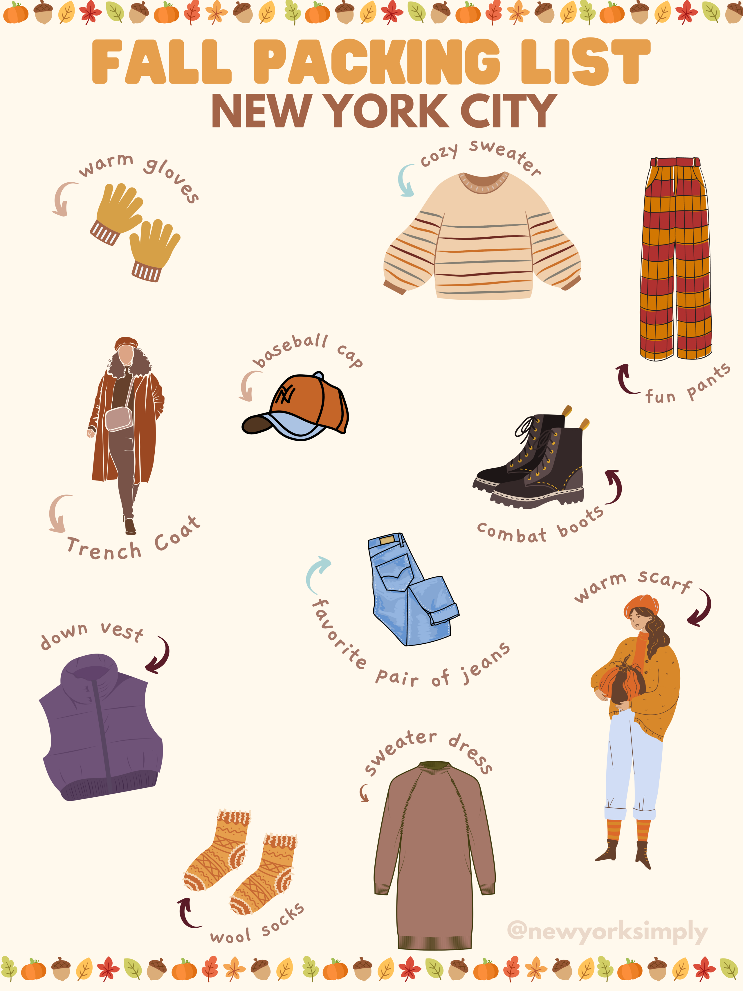 Fall packing list 
What to wear in New York in the fall