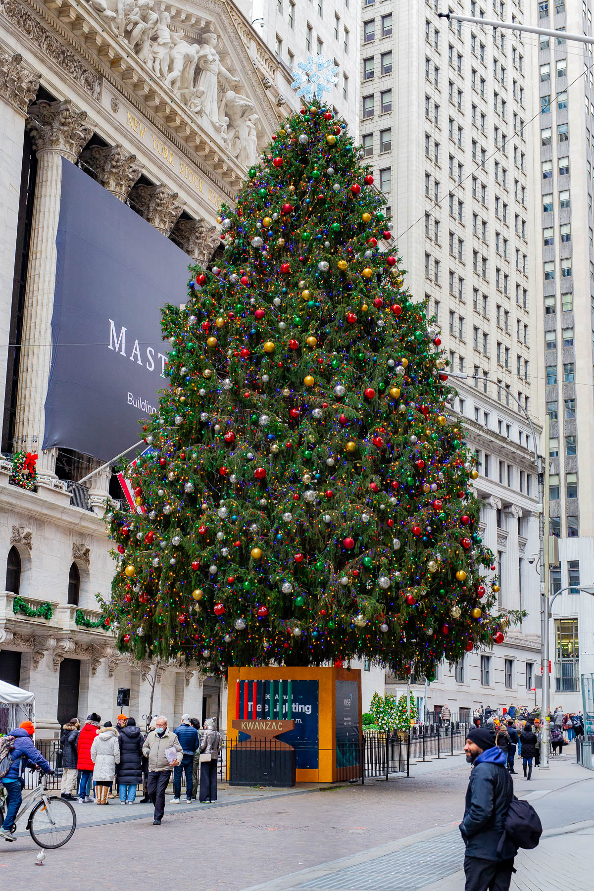 Wall Street Christmas tree best christmas tree NYC Wall Street tree lighting