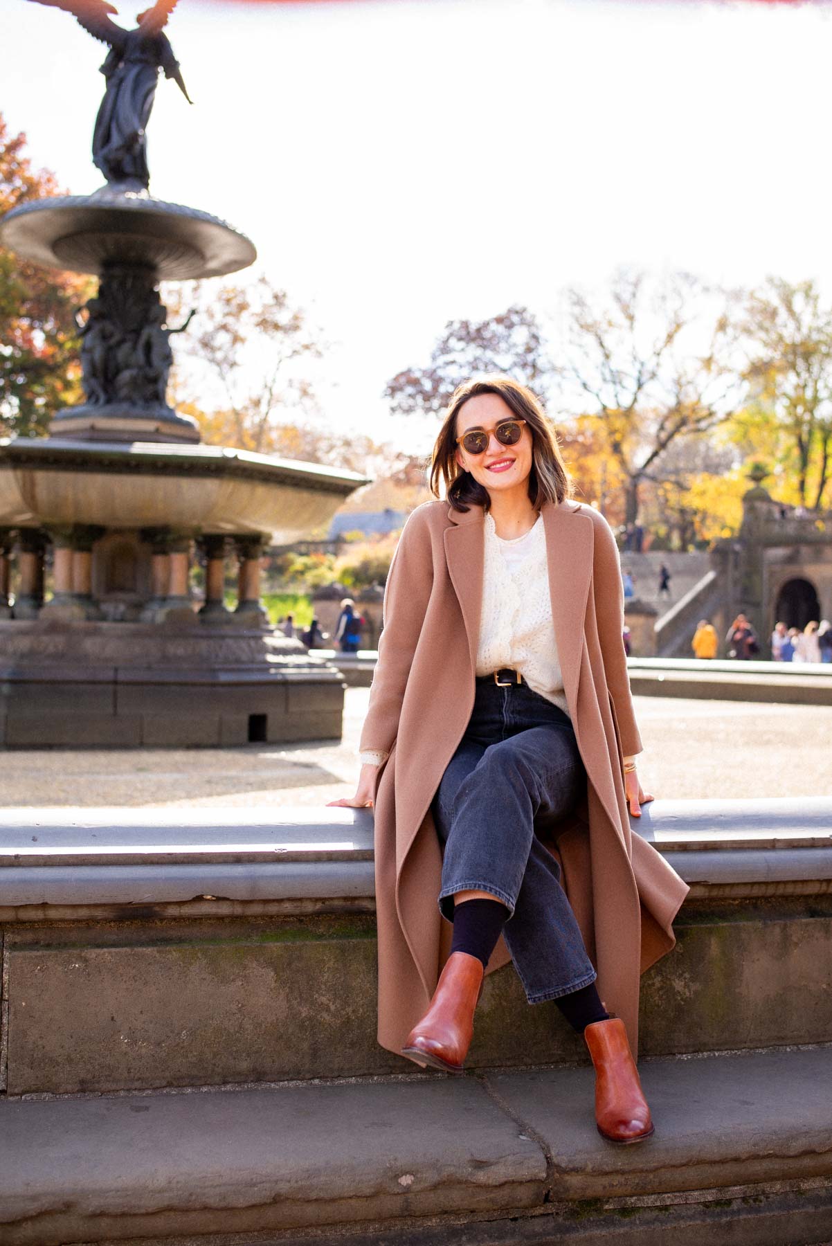 Bethesda Fountain outfit photo NYC