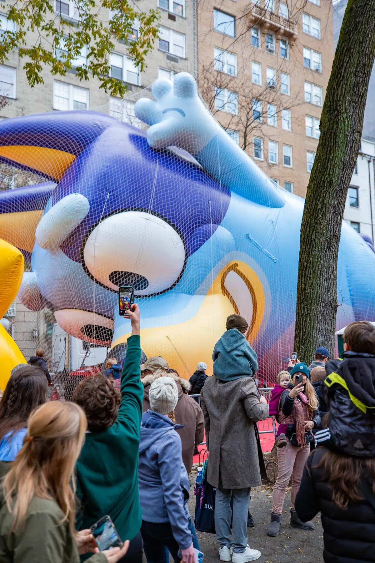 Macy's Thanksgiving Day Parade 2023 Balloon inflation Bluey float. Thanksgiving NYC itinerary