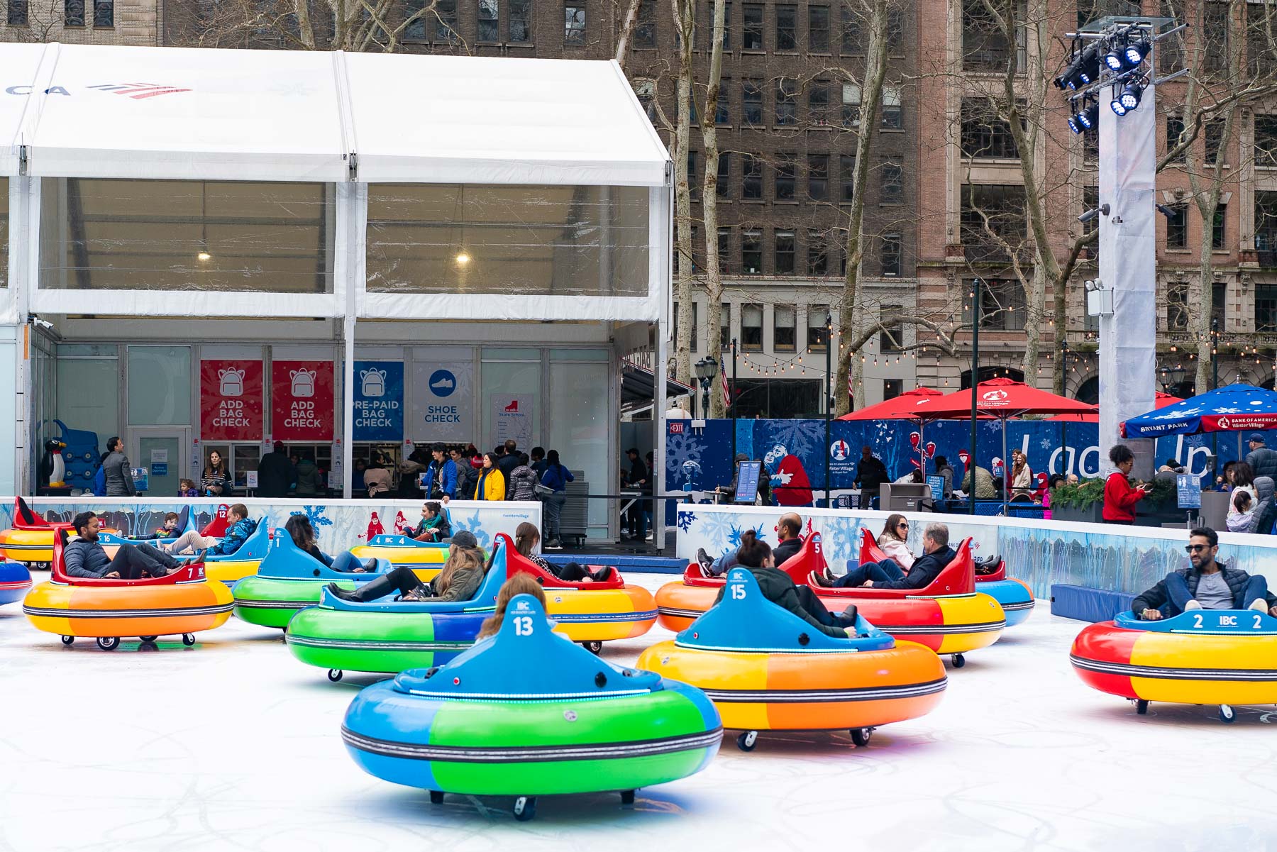 Bumper Cars at Bryant Park Winter Village, Best things to do in New York City in February
