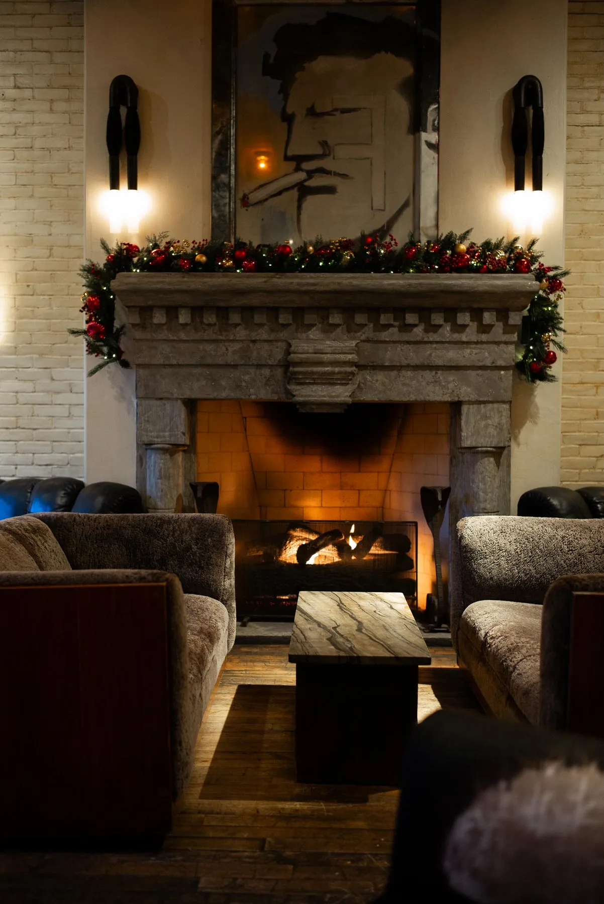 ludlow lobby bar fireplace, best whisky bars in nyc