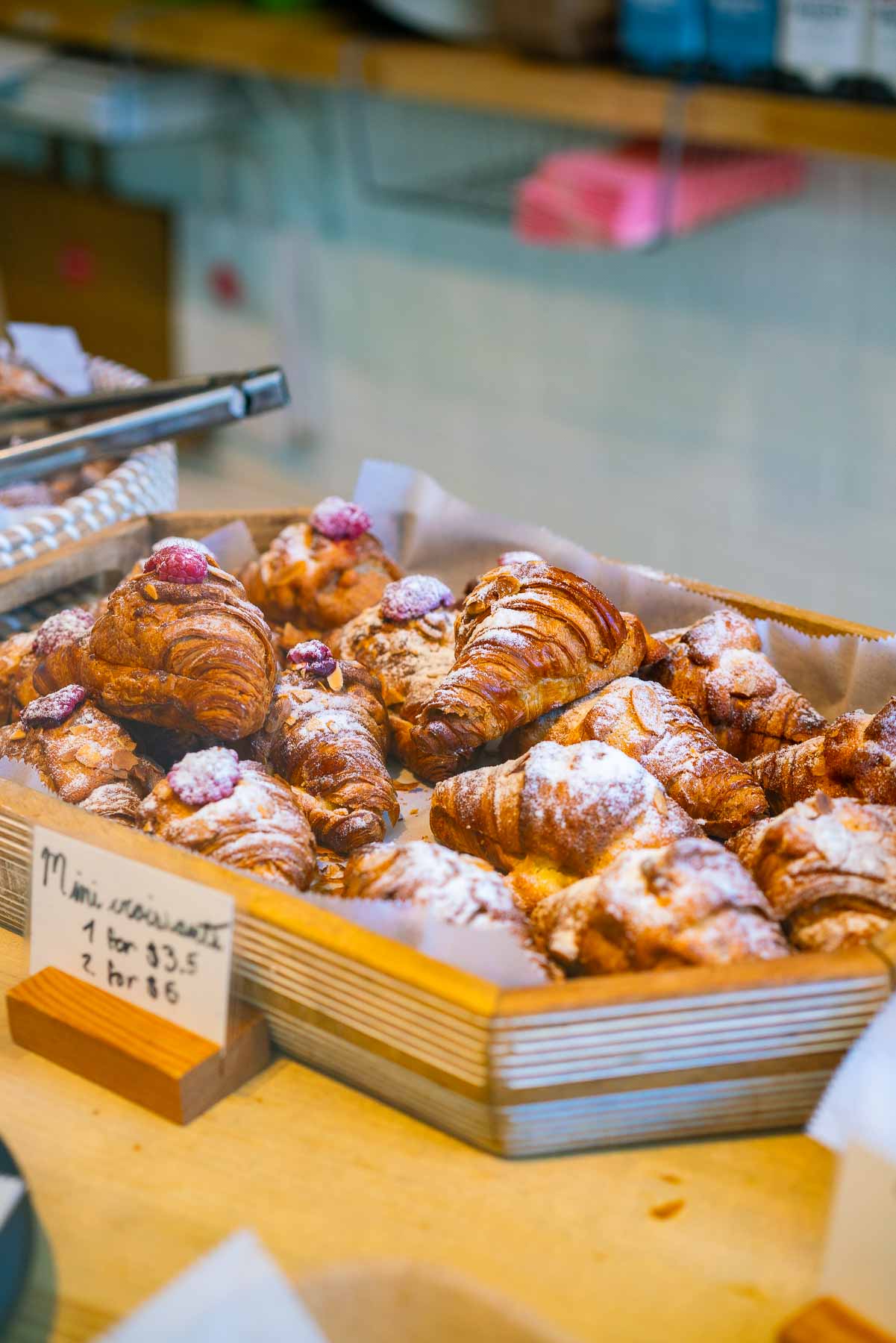Croissants on display at Barachou in the West Village
