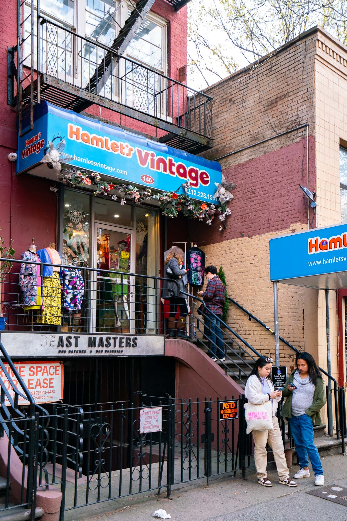 People waiting for Hamlet's Vintage to open in the West Village